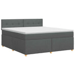 Box Spring Bed with Mattress Dark Grey 137 x 190 cm Fabric