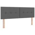 Box Spring Bed with Mattress Dark Grey 137 x 190 cm Fabric