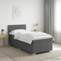 Box Spring Bed with Mattress Dark Grey 107 x 203 cm Fabric