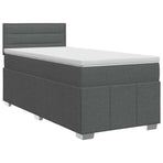 Box Spring Bed with Mattress Dark Grey 107 x 203 cm Fabric
