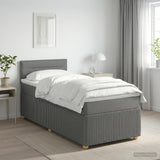 Box Spring Bed with Mattress Dark Grey 107 x 203 cm Fabric