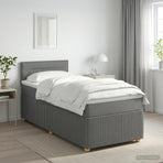 Box Spring Bed with Mattress Dark Grey 107 x 203 cm Fabric