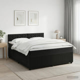 Box Spring Bed with Mattress Black 137 x 190 cm Velvet