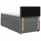 Box Spring Bed with Mattress Dark Grey 107 x 203 cm Fabric