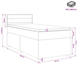 Box Spring Bed with Mattress Dark Grey 107 x 203 cm Fabric