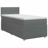 Box Spring Bed with Mattress Dark Grey 107 x 203 cm Fabric
