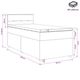 Box Spring Bed with Mattress Dark Grey 107 x 203 cm Fabric