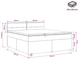 Box Spring Bed with Mattress Dark Grey 153 x 203 cm Fabric