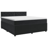 Box Spring Bed with Mattress Black 137 x 190 cm Velvet
