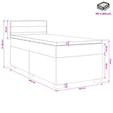 Box Spring Bed with Mattress and LED Dark Grey King Single - Extra Image
