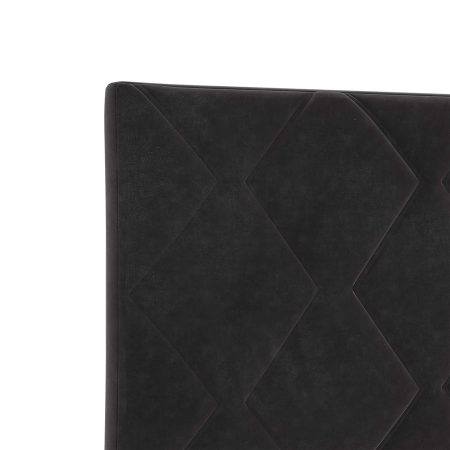 Box Spring Bed with Mattress and LED Black Double Velvet