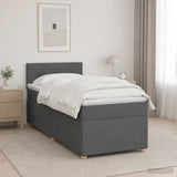 Box Spring Bed with Mattress and LED Dark Grey 107 x 203 cm - Top-Down View