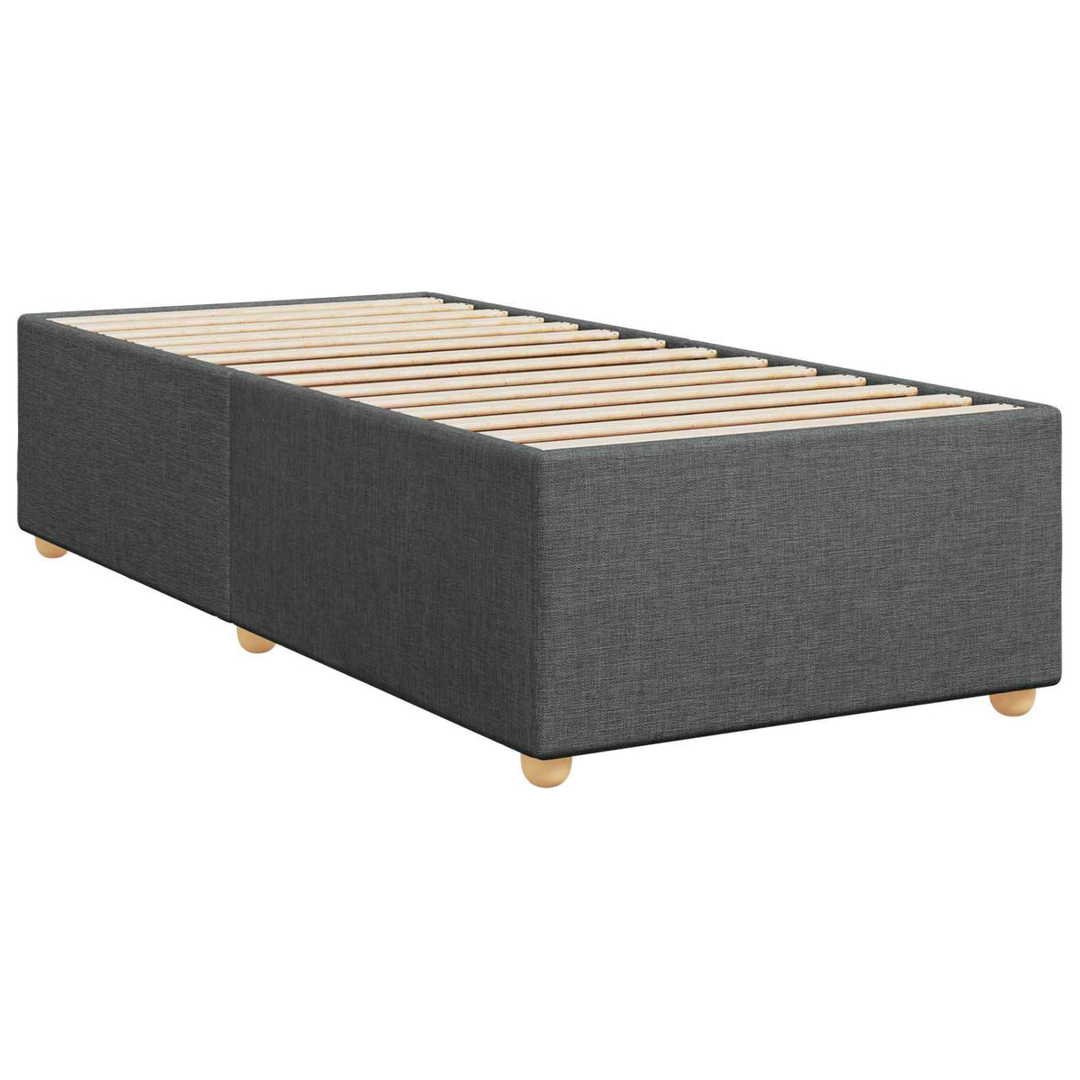 Box Spring Bed with Mattress and LED Dark Grey 107 x 203 cm