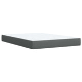 Box Spring Bed with Mattress and LED Dark Grey 153 x 203 cm - Close-Up Angle