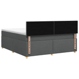 Box Spring Bed with Mattress and LED Dark Grey 153 x 203 cm - Extra Image