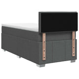 Box Spring Bed with Mattress and LED Dark Grey 107 x 203 cm