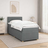 Box Spring Bed with Mattress and LED Dark Grey 107 x 203 cm - Top-Down View