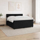 Box Spring Bed with Mattress and LED Black 140 x 190 cm Velvet