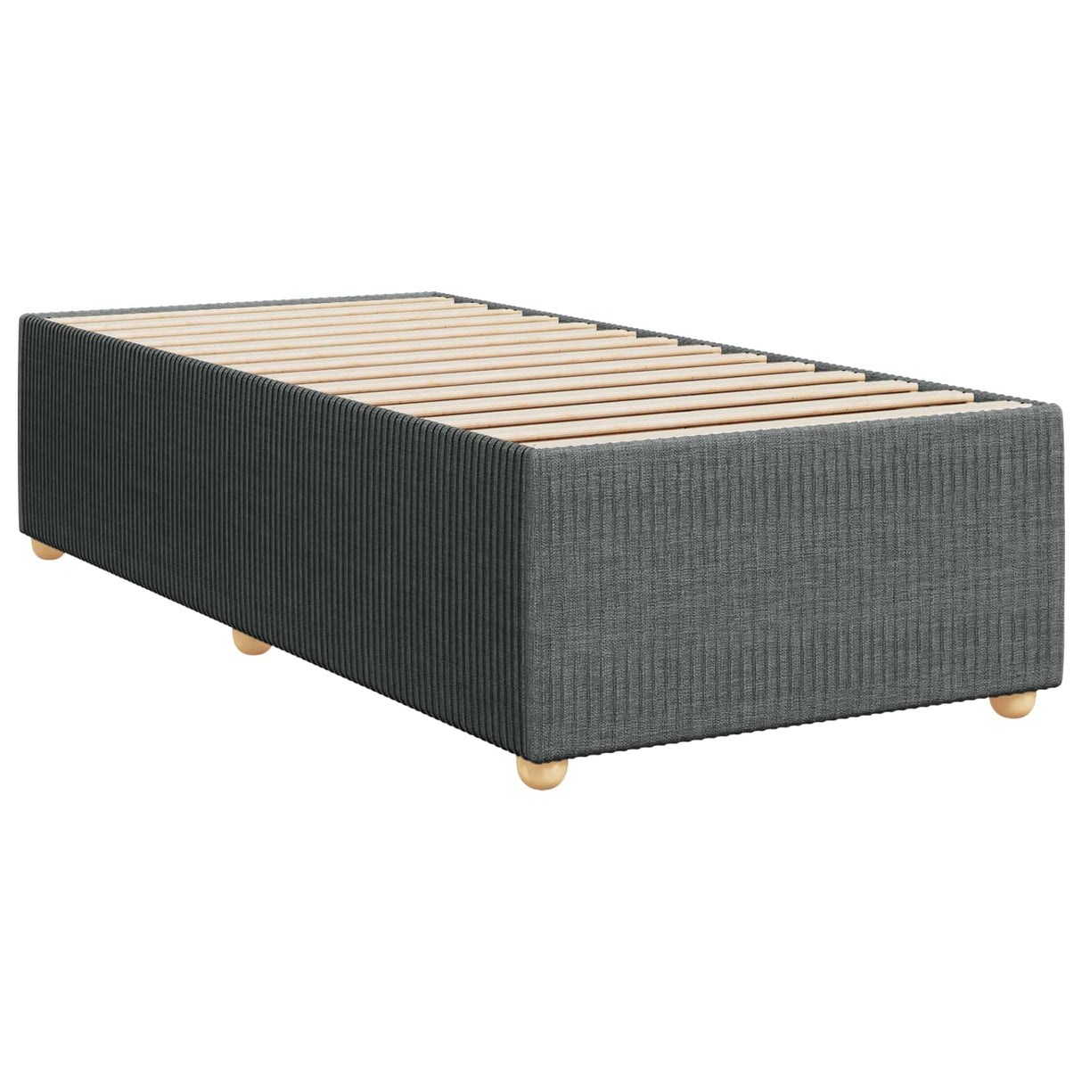 Box Spring Bed with Mattress and LED Dark Grey 107 x 203 cm