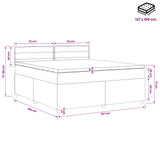 Box Spring Bed with Mattress and LED Dark Grey 140 x 190 cm
