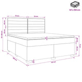 Box Spring Bed with Mattress Dark Grey Double Fabric