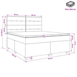 Box Spring Bed with Mattress Dark Grey Queen Fabric