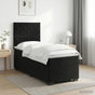 Box Spring Bed with Mattress Black 107 x 203 cm Velvet