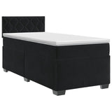 Box Spring Bed with Mattress Black 107 x 203 cm Velvet