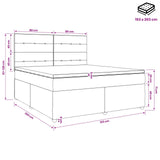 Box Spring Bed with Mattress Dark Grey Queen Fabric - Extra Image