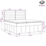 Box Spring Bed with Mattress Dark Grey Double Fabric - Extra Image