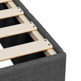 Box Spring Bed with Mattress Dark Grey Queen Fabric
