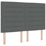 Box Spring Bed with Mattress Dark Grey Queen Fabric