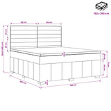 Box Spring Bed with Mattress Dark Grey Queen Fabric - Extra Image