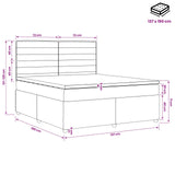 Box Spring Bed with Mattress Dark Grey Double Fabric - Extra Image