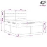 Box Spring Bed with Mattress Dark Grey Double Fabric - Extra Image