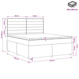 Box Spring Bed with Mattress Dark Grey Queen Fabric - Extra Image