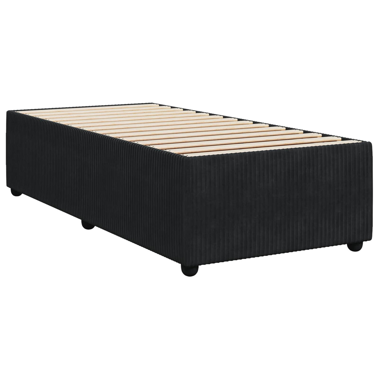 Box Spring Bed with Mattress Black 107 x 203 cm Velvet