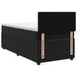 Box Spring Bed with Mattress Black 107 x 203 cm Velvet