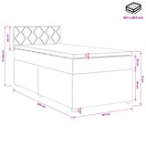 Box Spring Bed with Mattress Black 107 x 203 cm Velvet - Extra Image
