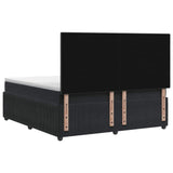 Box Spring Bed with Mattress with Headboard Black Double Velvet