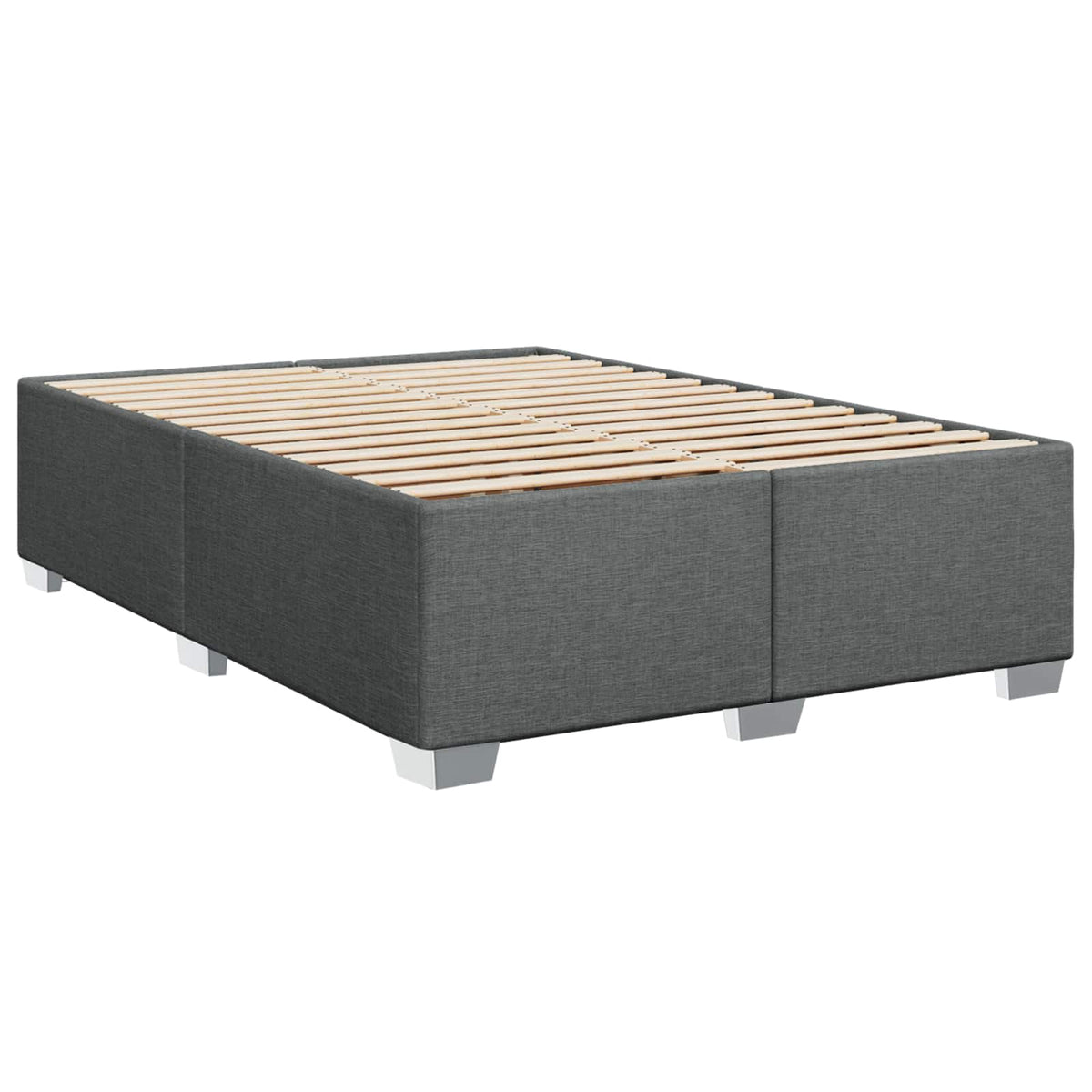Box Spring Bed with Mattress and LED Dark Grey 137 x 190 cm