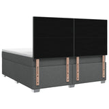 Box Spring Bed with Mattress and LED Dark Grey 137 x 190 cm - Extra Image