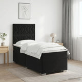 Box Spring Bed with Mattress and LED with Headboard Velvet - Top-Down View