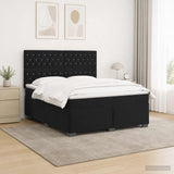 Box Spring Bed with Mattress and LED Black 153 x 203 cm Velvet