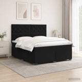 Box Spring Bed with Mattress and LED Black 137 x 190 cm Velvet