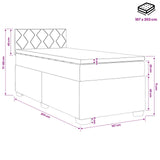 Box Spring Bed with Mattress and LED with Headboard Velvet