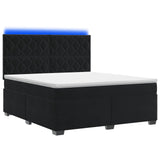Box Spring Bed with Mattress and LED Black 137 x 190 cm Velvet