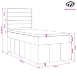 LED Box Spring Bed with Mattress Dark Grey 140 x 190 cm Fabric