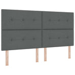 LED Box Spring Bed with Mattress Dark Grey 140 x 190 cm Fabric