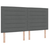 LED Box Spring Bed with Mattress Dark Grey 160 x 200 cm Fabric